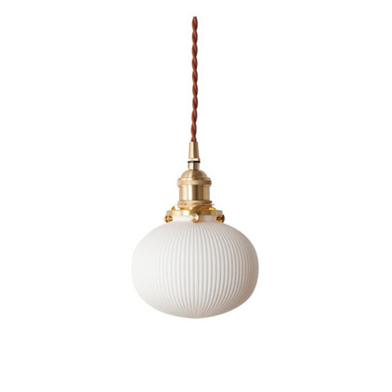 Striped Ceramic Pendant Light