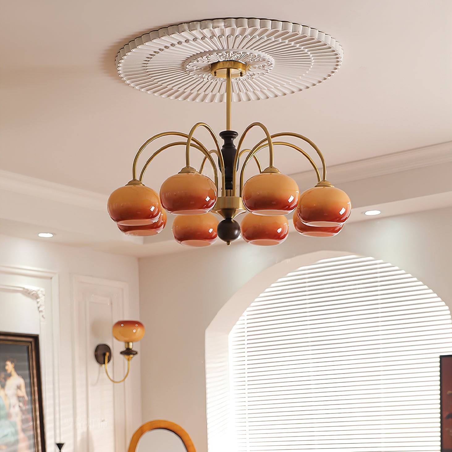 Retro Bauhaus Arch Chandelier M578
