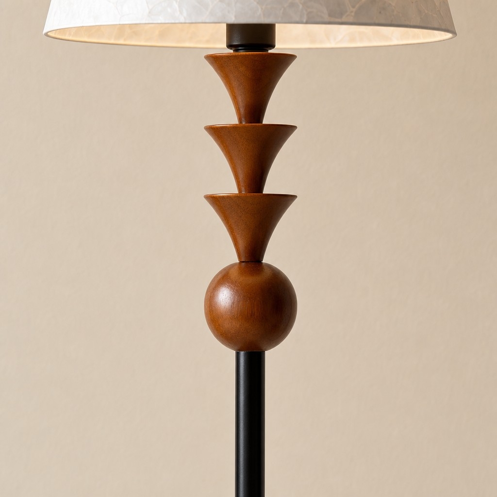 Micahell Modern Floor Lamp - Cascading Shell Shade Standing Lamp for Bedroom T2195