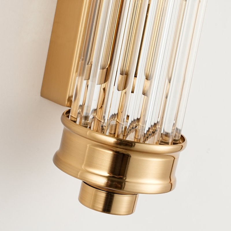 Bravira Ribbed Cylindrical Glass Sconce - Nordic Modern Wall Light U03