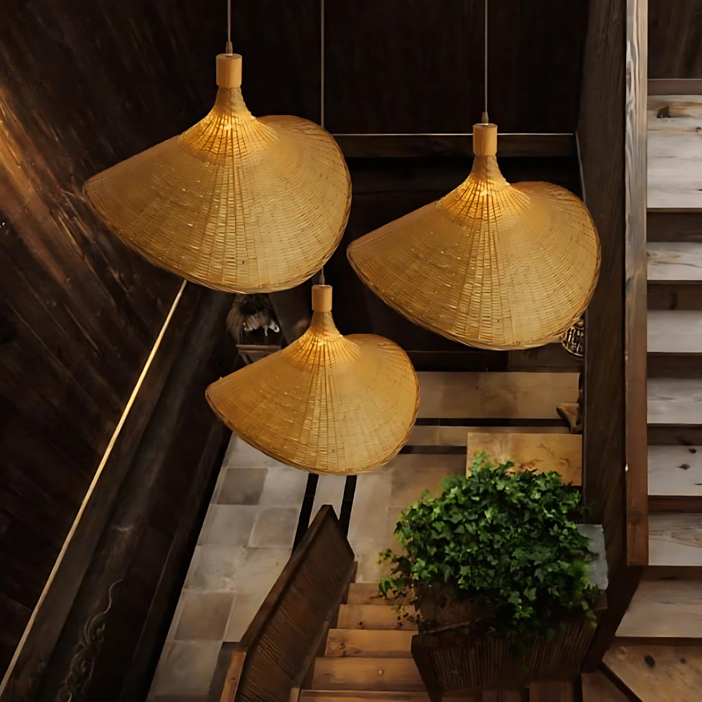 Rustic Raphia Charm Rattan Light T2058