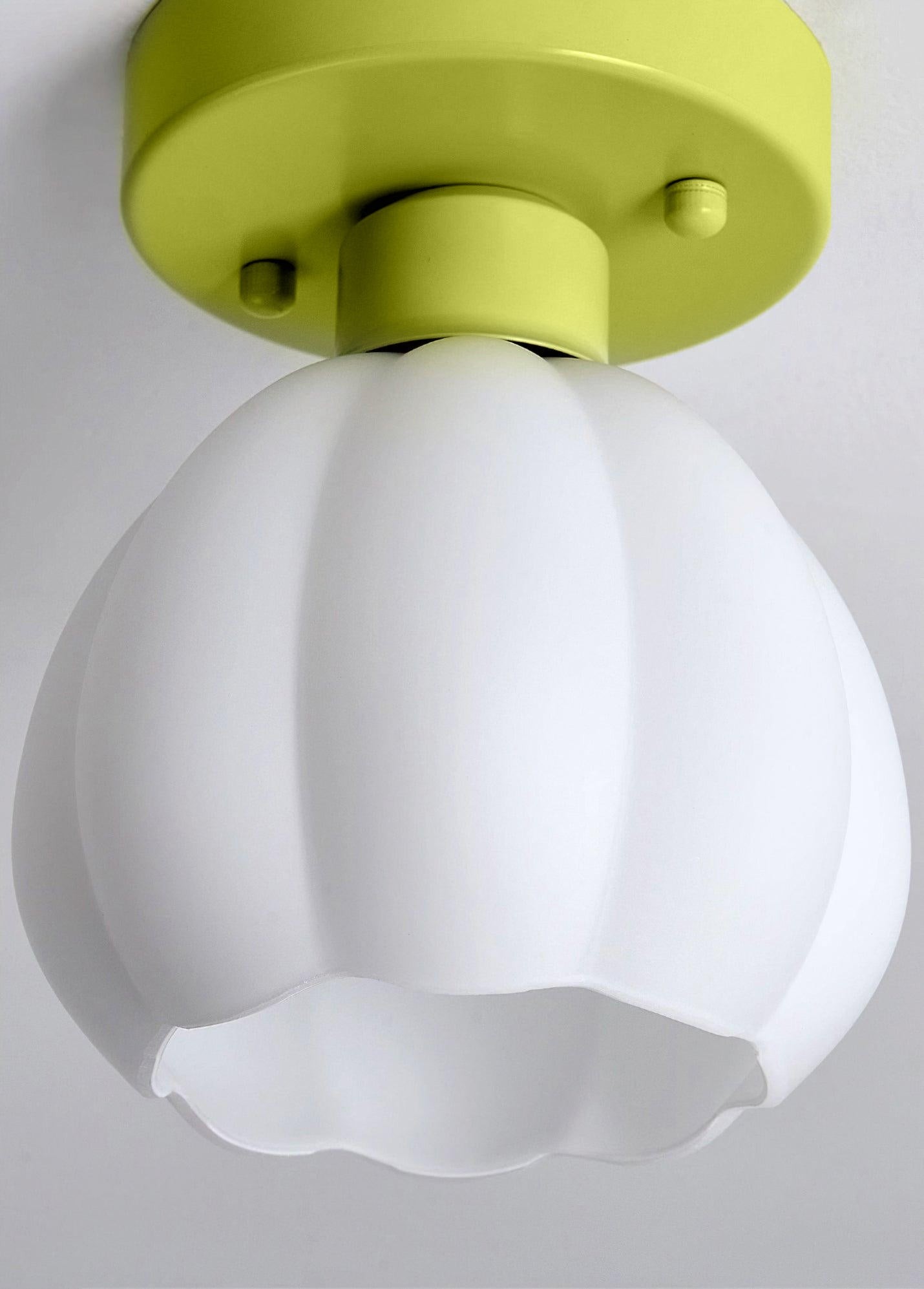 Flower Shaded Semi Flushmount Light M279