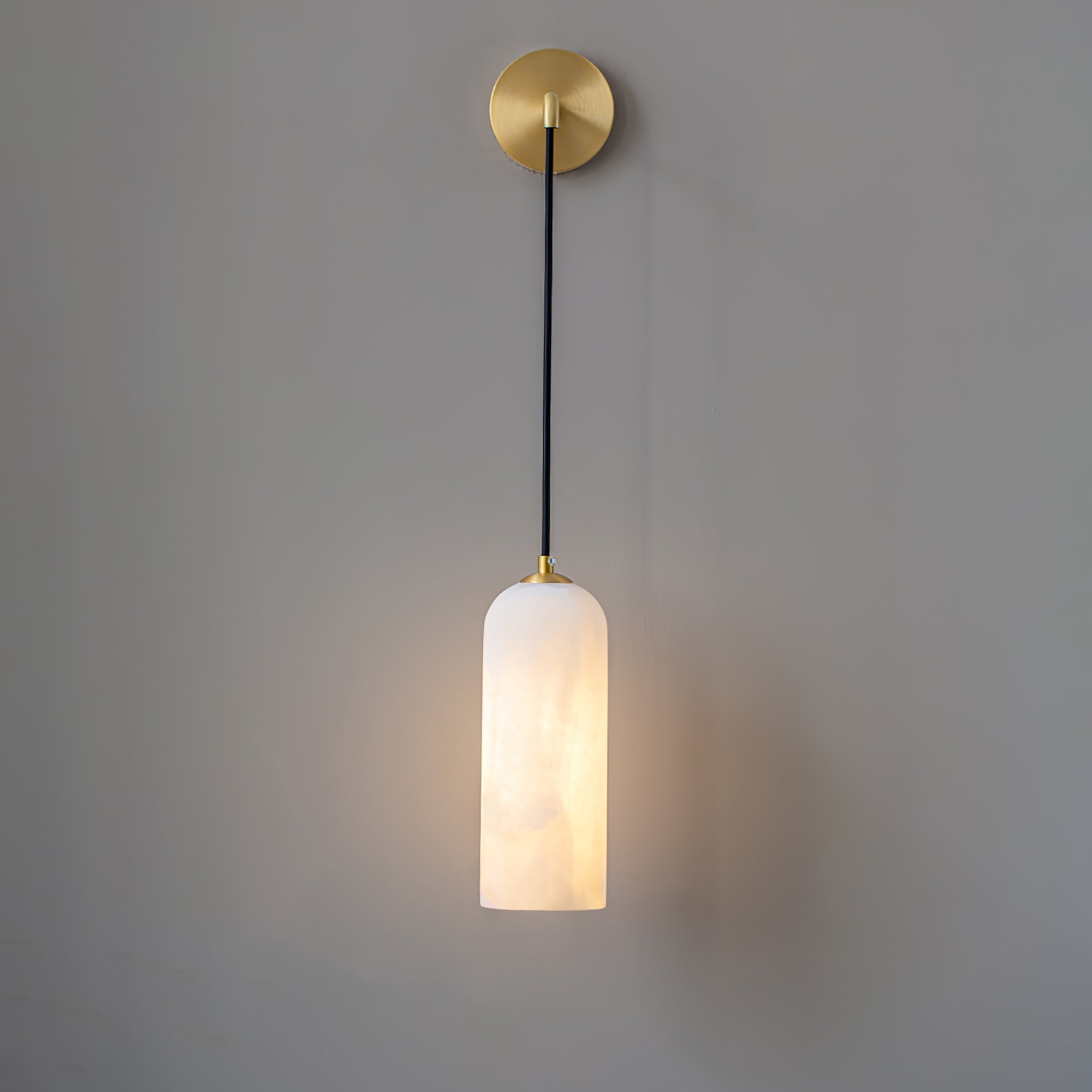 Modern Minimalist Copper Natural Marble Adjustable Wire Wall Lamp M346