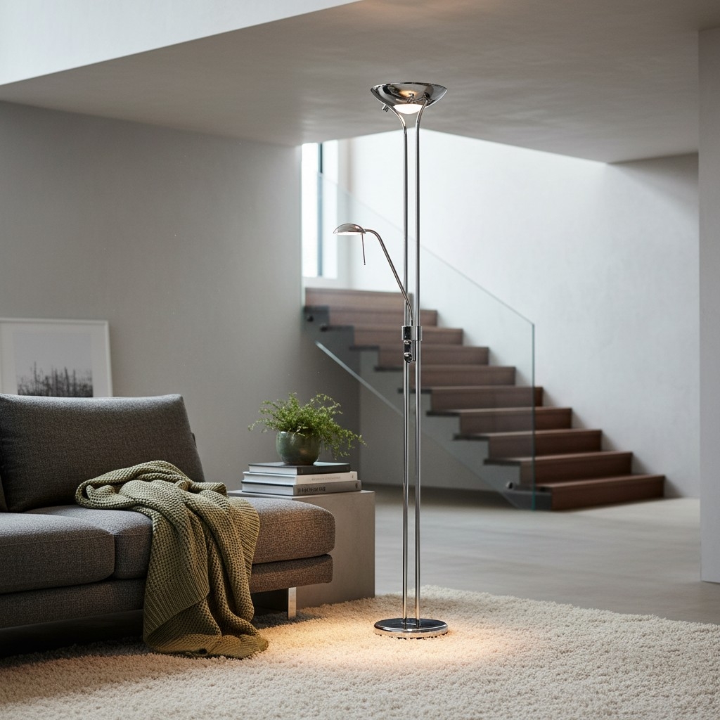 Linexis Art Deco Metal & Opal Glass Floor Lamp - Dual-Light Design for Modern Interiors T942