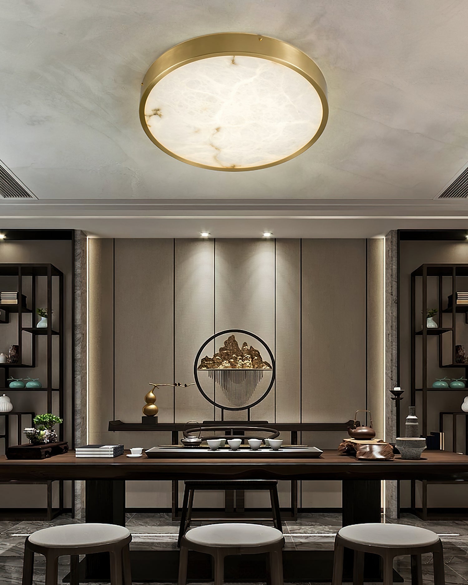 Geometric Alabaster Recessed Ceiling Light T1655
