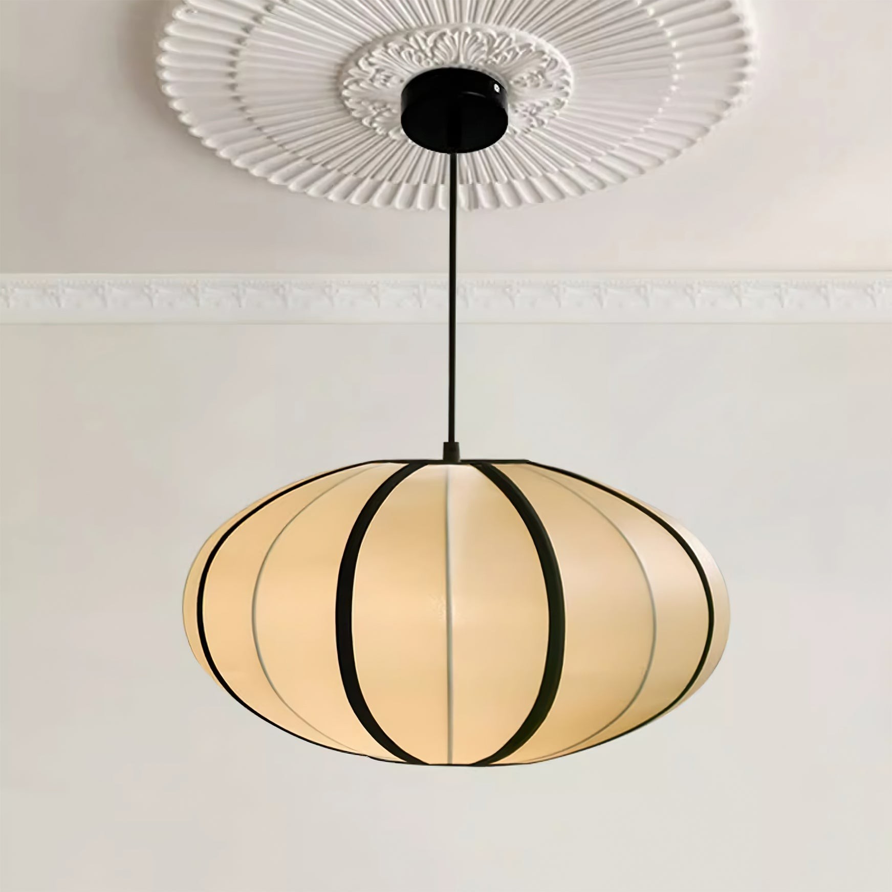 Vintage Silk Lantern Pendant Lamp M473