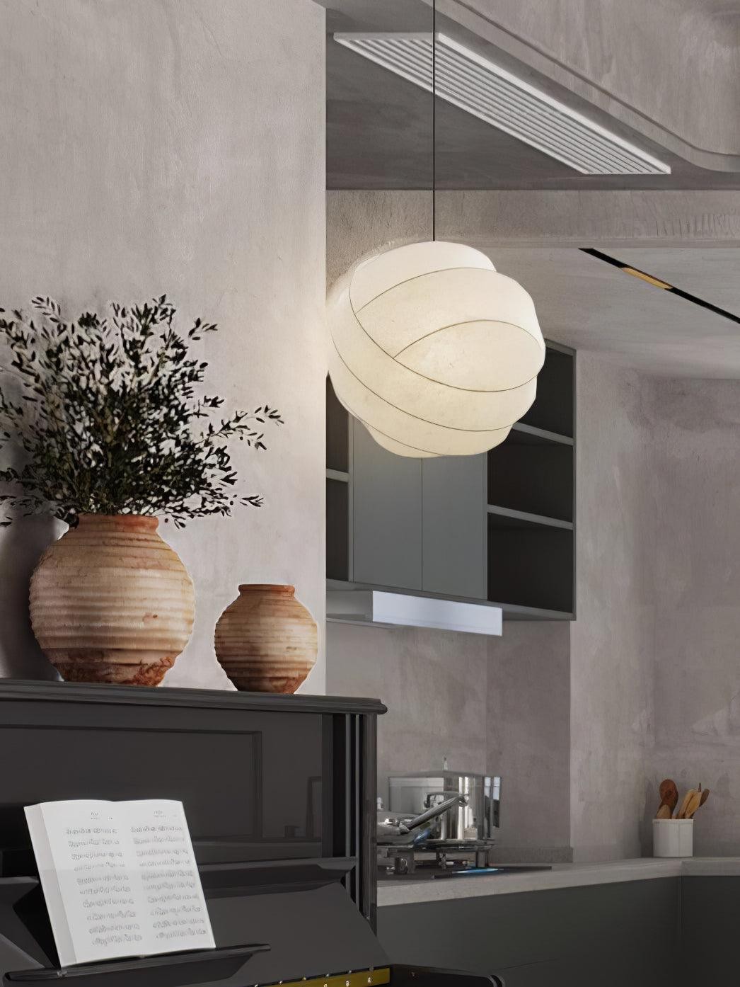 Wabi-Sabi Style Fiber Cocoon Pendant Lamp M400