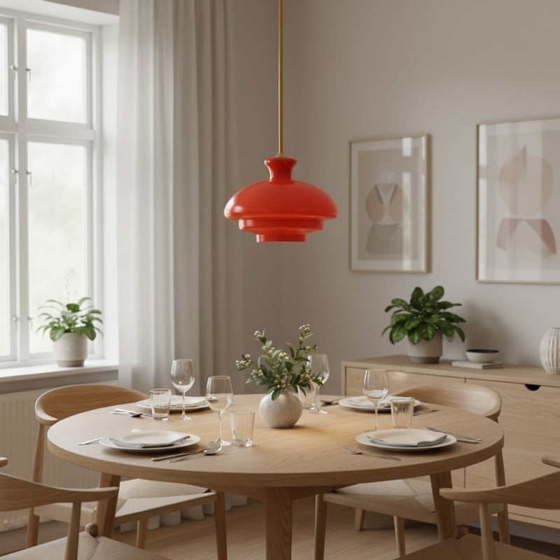 HaloVita Modern Metal and Glass Pendant Light - Elegant Lighting for Living Areas T575