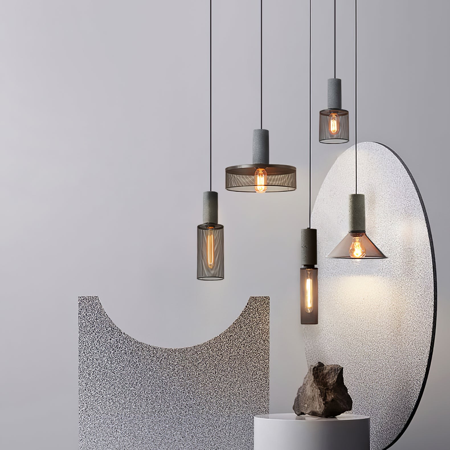 Cement Mesh Pendant Light M566