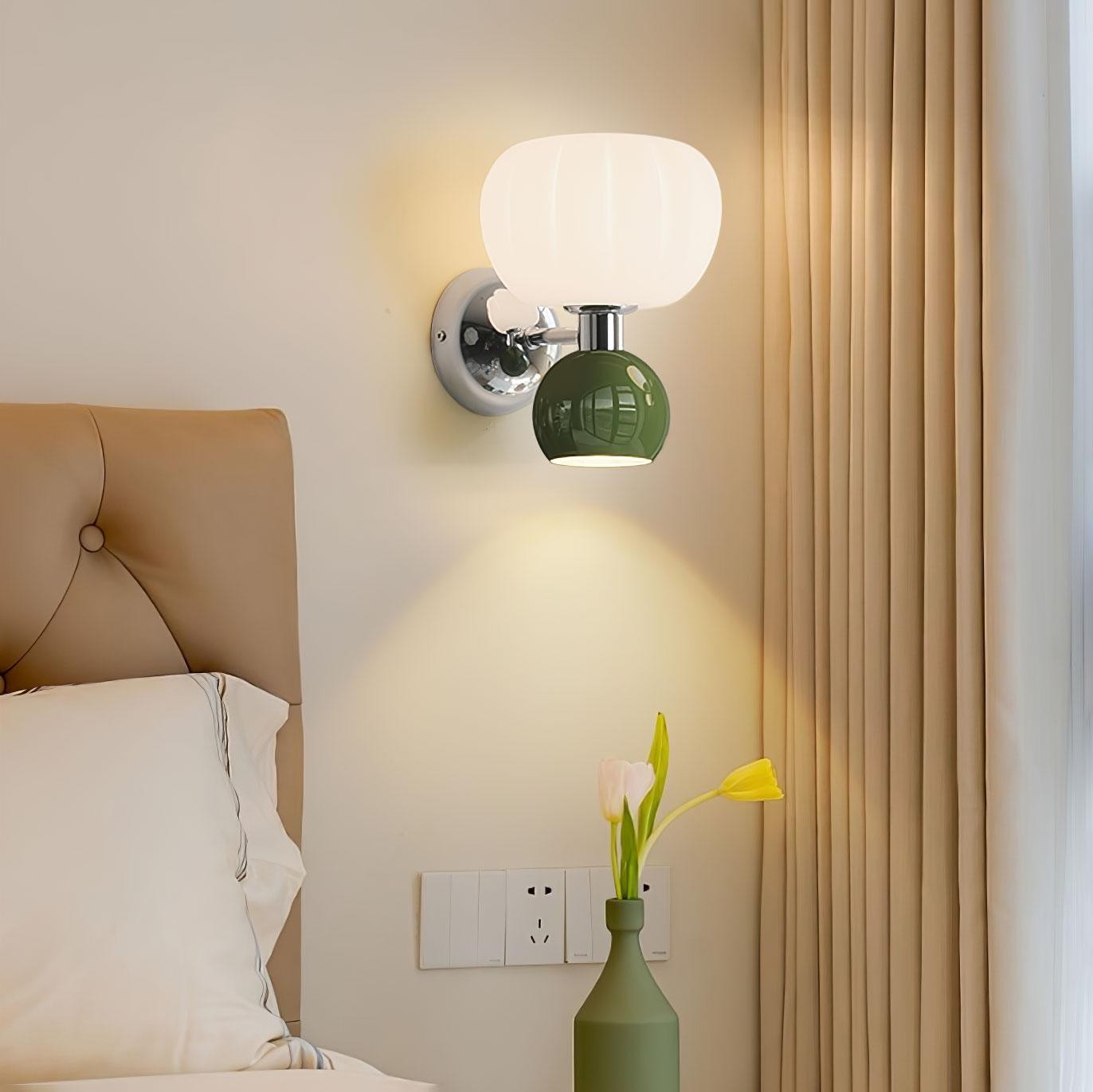 Cream Style Bedroom Bedside Pumpkin Wall Sconce M437