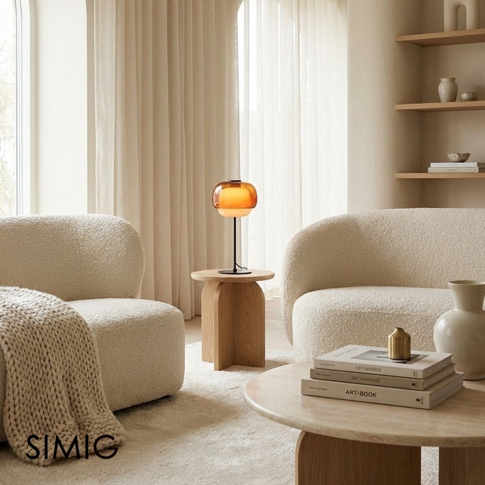 Clinco Stacked Glass Table Lamp ‑ Refined Minimalist Light for Bedroom S249