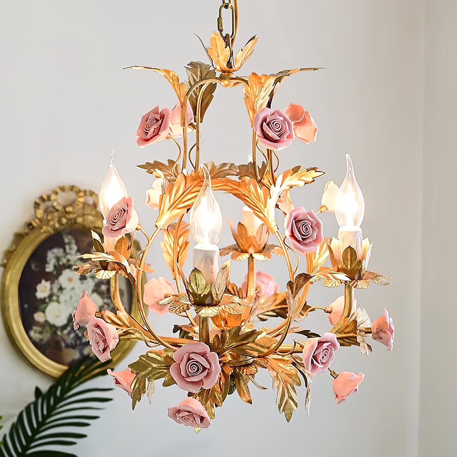 Ceramic Rose Chandelier T1897