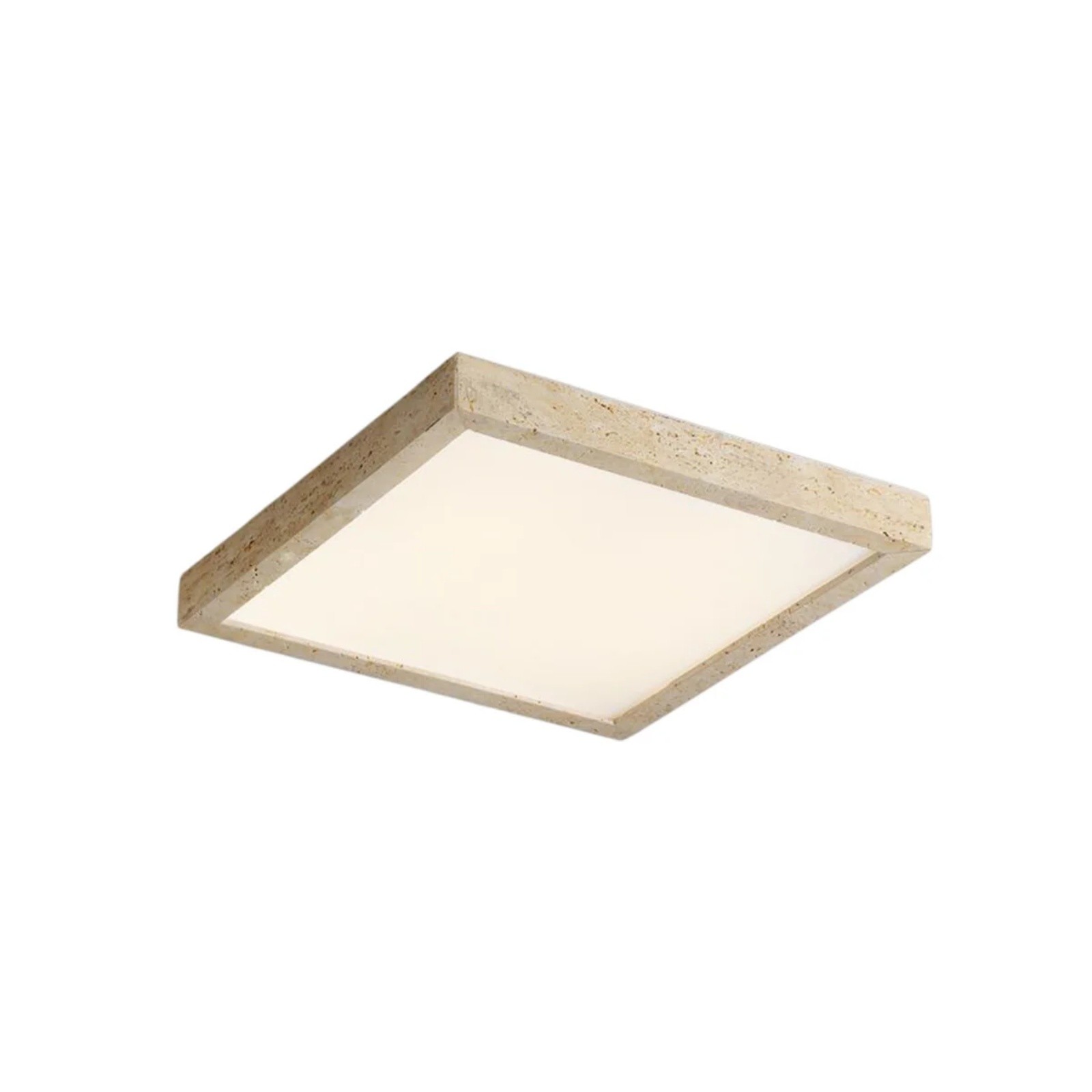 Square Travertine Ceiling Light With Acrylic Diffuser S294