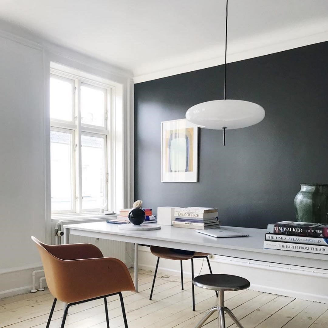 Modern Oval Pendant Light – Metal and Acrylic Pendant Lamp for Living Room