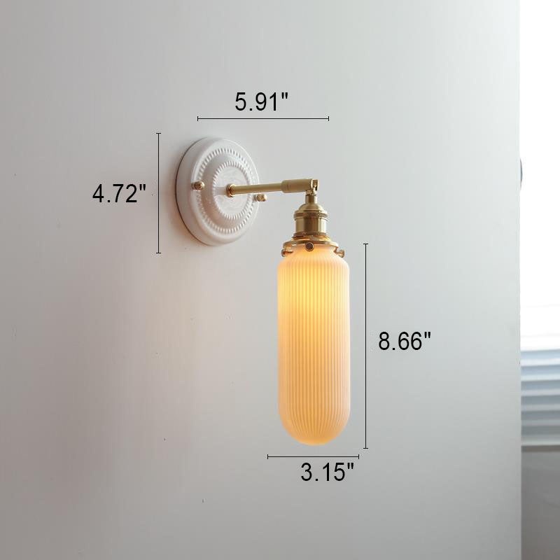 Vintage Ceramic & Brass Wall Sconce – Elegant Lighting for Bedrooms & Hallways T265