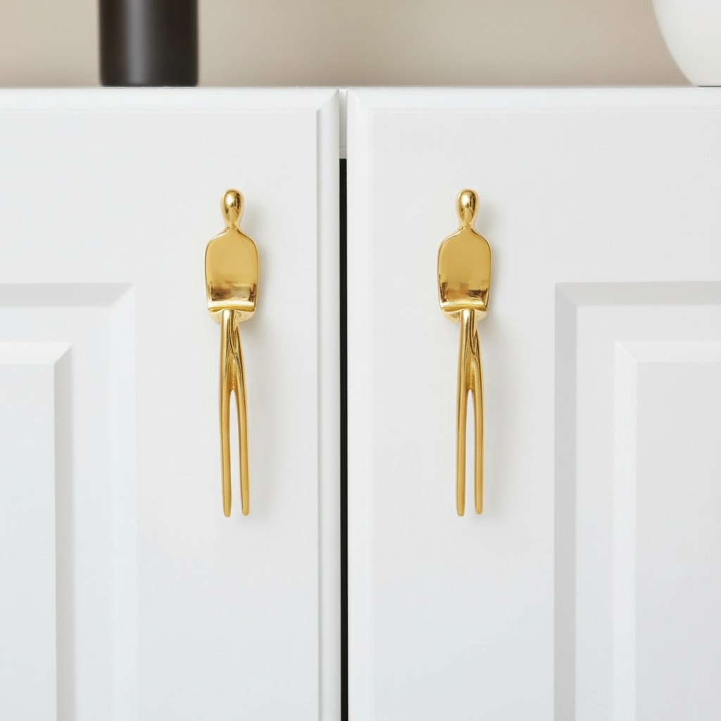 Verlitho Sculptural Metal Handle – Contemporary Drawer Pull Decor T1188