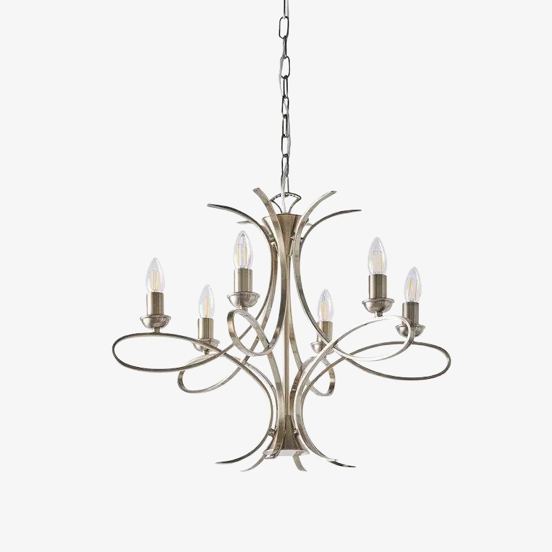 Foline Geometric Light Chandelier - Nickel Finish Ambient Glow for Hallways and Kitchens T1012