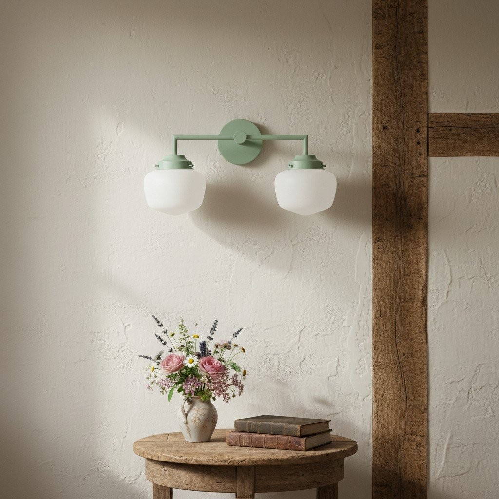 Opalume Glass Vanity Light - Vintage Inspired Bathroom Wall Lighting T304