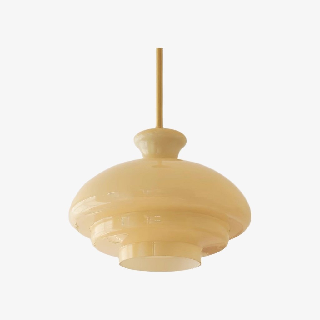 HaloVita Modern Metal and Glass Pendant Light - Elegant Lighting for Living Areas T575