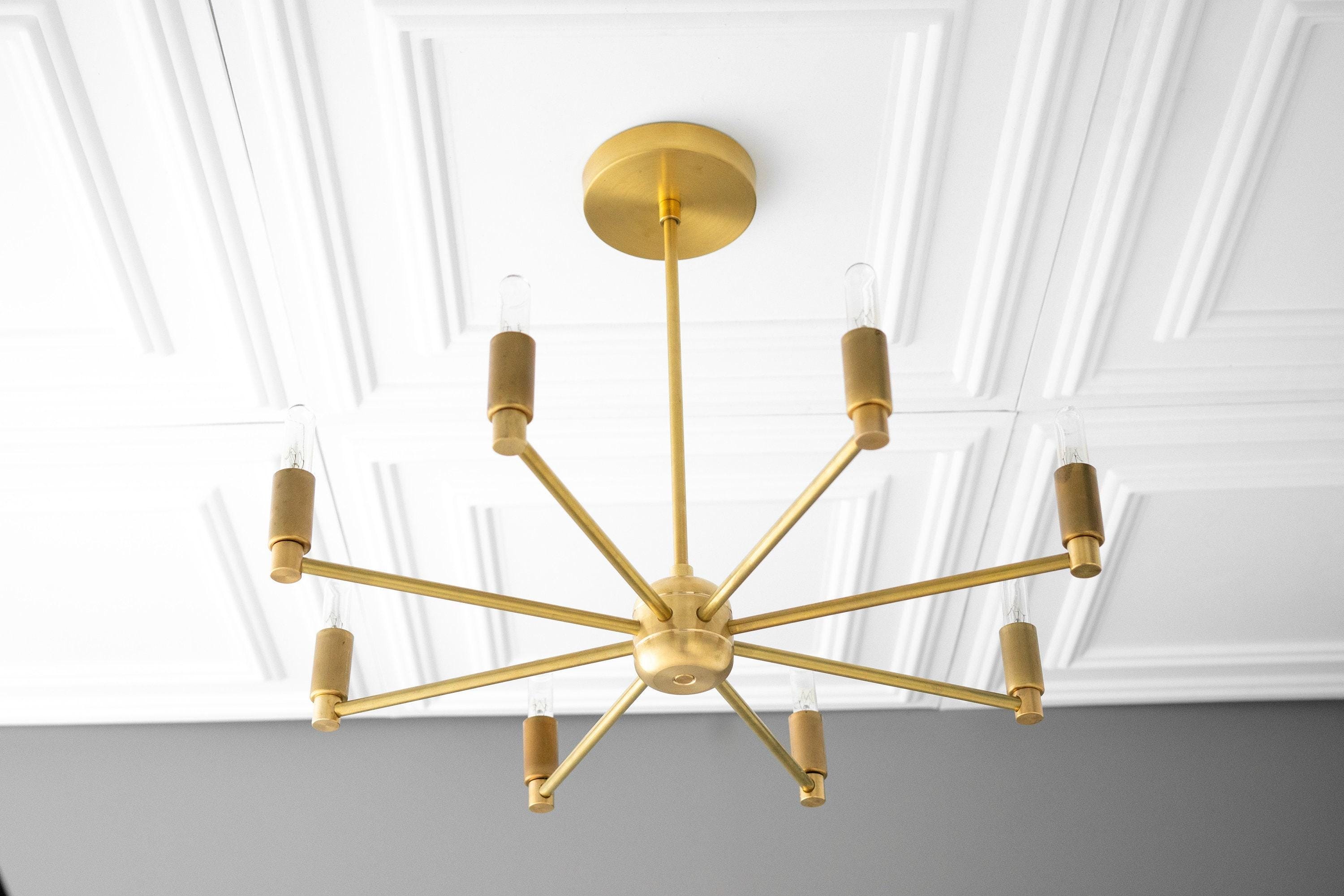Mobilux Line Modern Chandelier - 8 Arm Mid Century Hanging Light T338