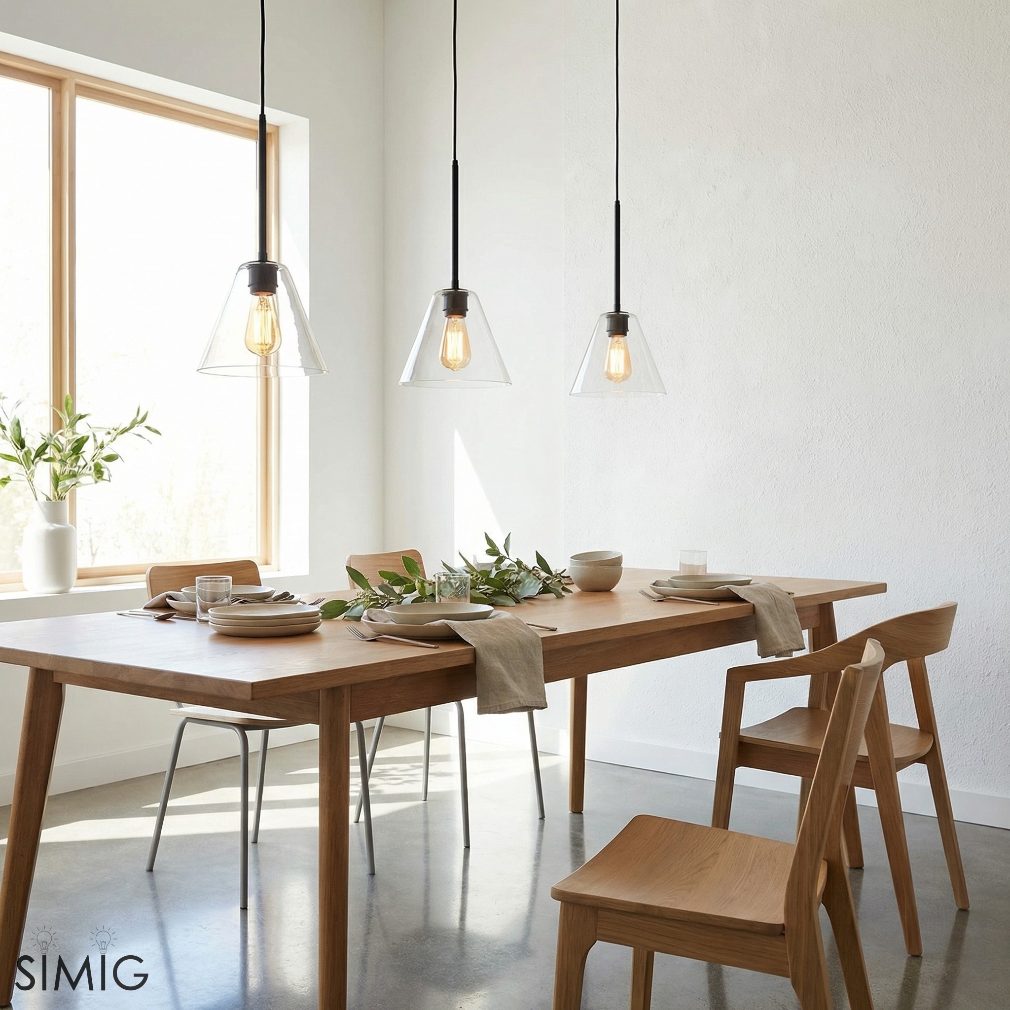 Conica Clean Line Glass Cone Pendant Fixture - Modern Bar Counter T104