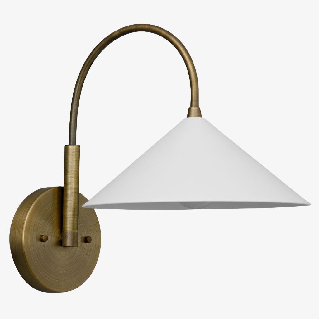 Curva Elegant Arc Cone Wall Sconce - Contemporary Reading Nook Wall Lighting T394
