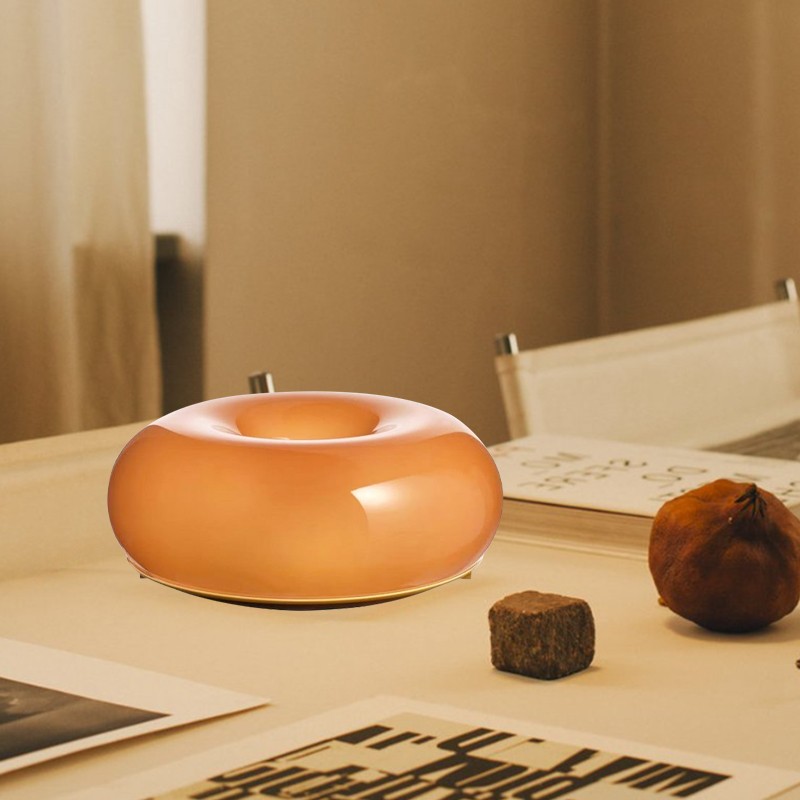Glass Donut Table Wall Lamp - Bauhaus Style Accent Light Fixture S77