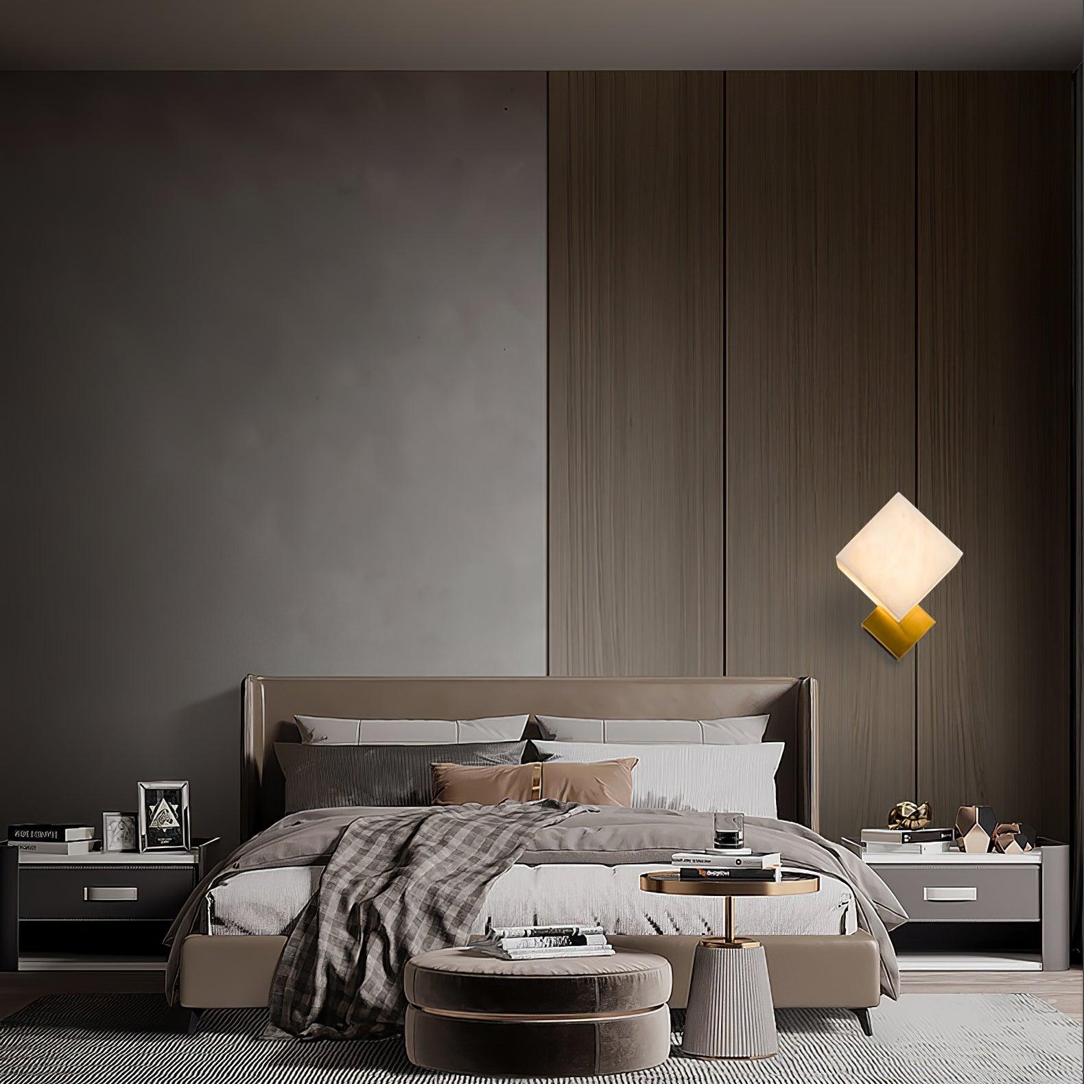 Block Alabaster Wall Sconce T1611