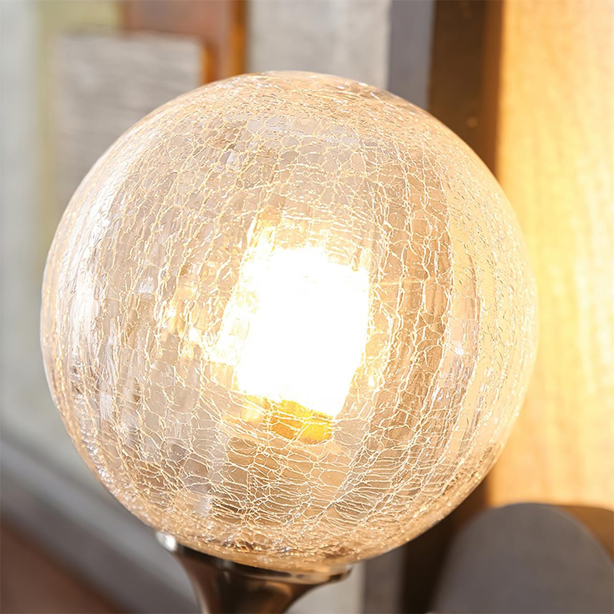Retro spherical glass lampshade pull cord switch wall lamp P024