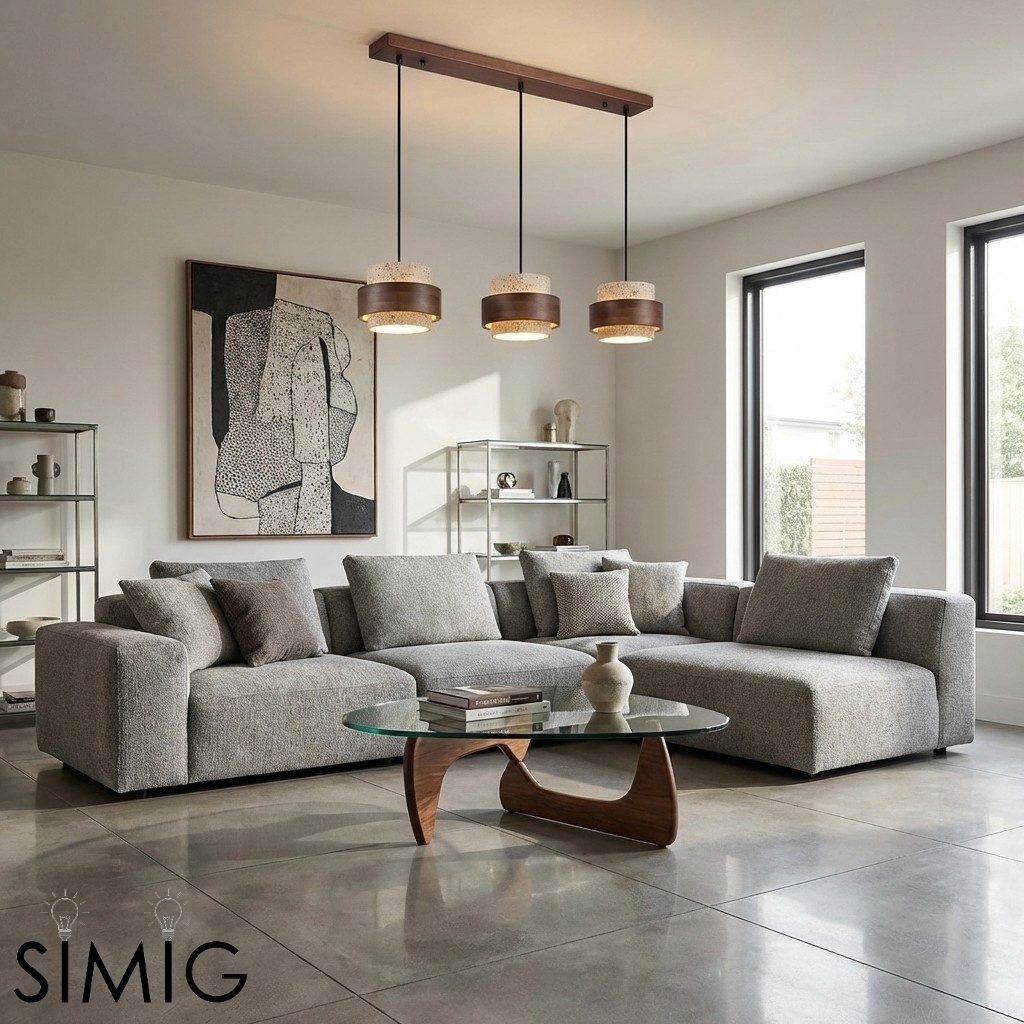 Travertine Drum Minimal Pendant - Kitchen Island Light M169