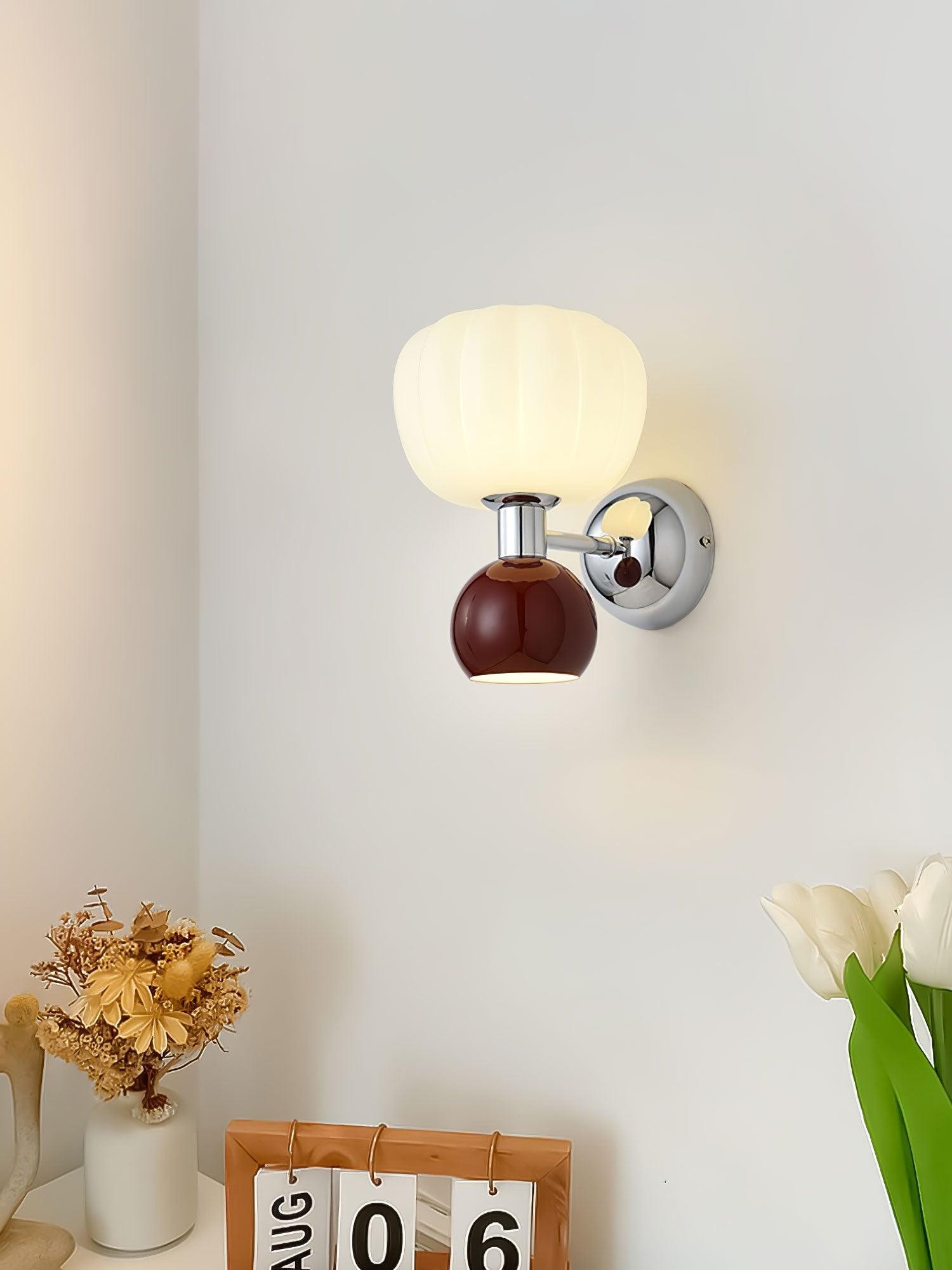 Cream Style Bedroom Bedside Pumpkin Wall Sconce M437