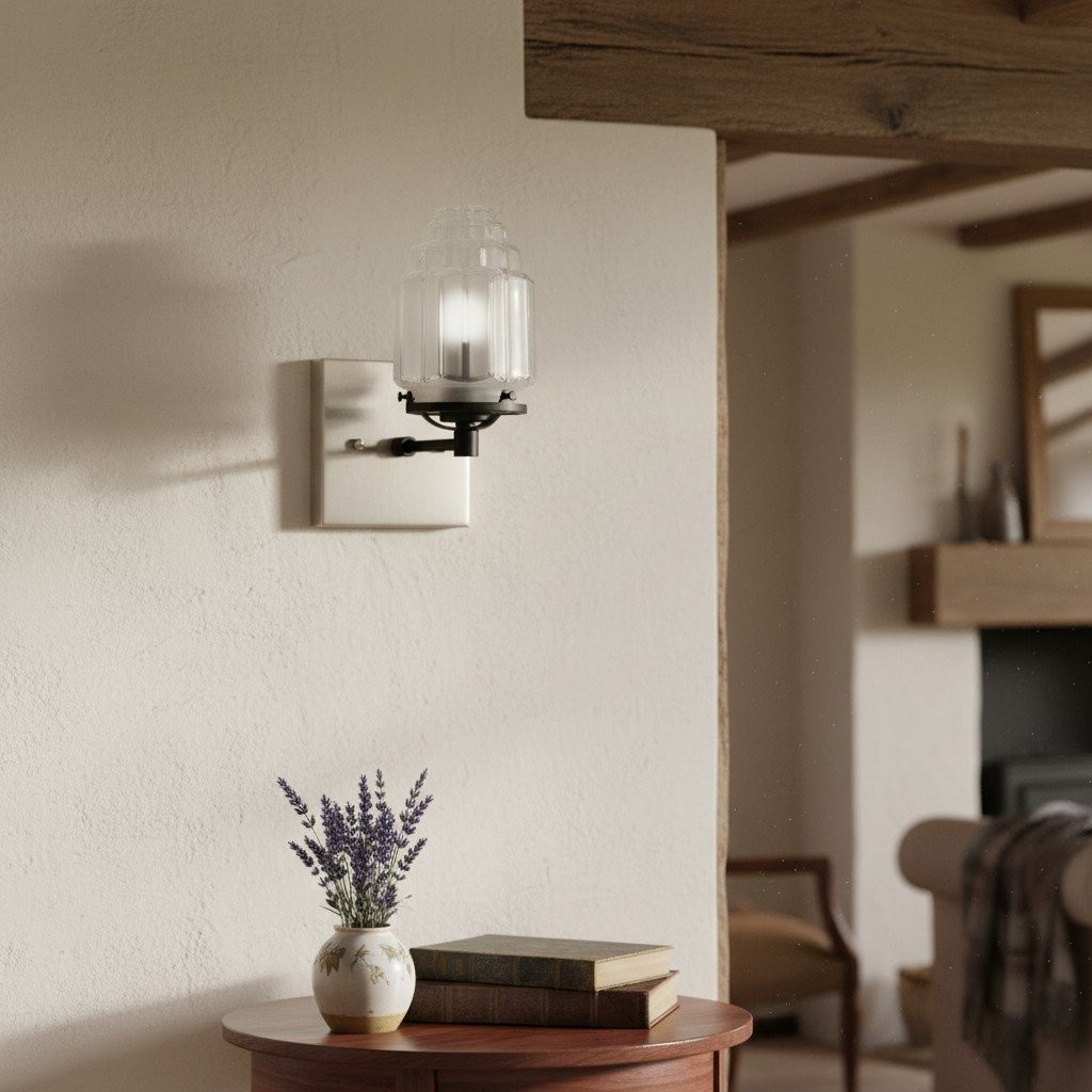 Tierlux Glass Art Deco Wall Sconce - Glass Frosted Globes with Skyscraper Globe T294