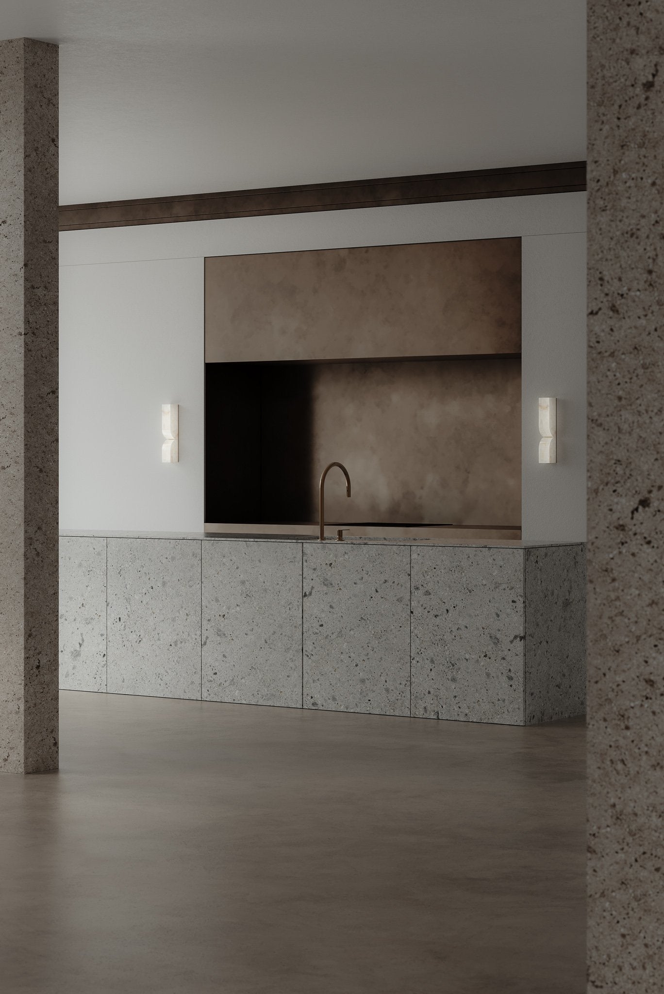 Rectangular Alabaster Wall Lamp T1863