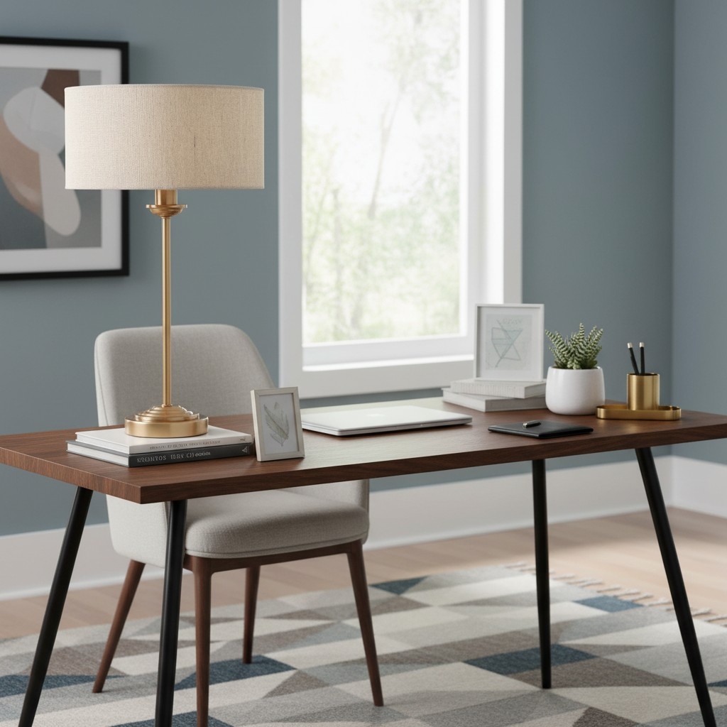 Tela 1‑Light and 3‑Light Table Lamp - Modern Linen & Metal for Bedside or Living Room T847