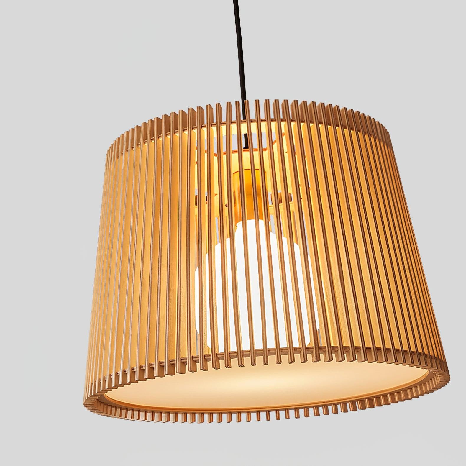 Wooden Log Color Cage Pendant Light M319