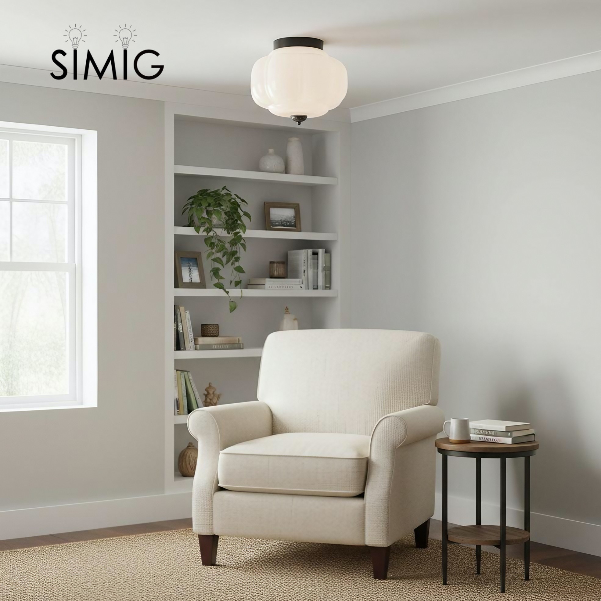 Eloise Ceiling Light - Elegant Retro Brass Ceiling Light for Living Room G55