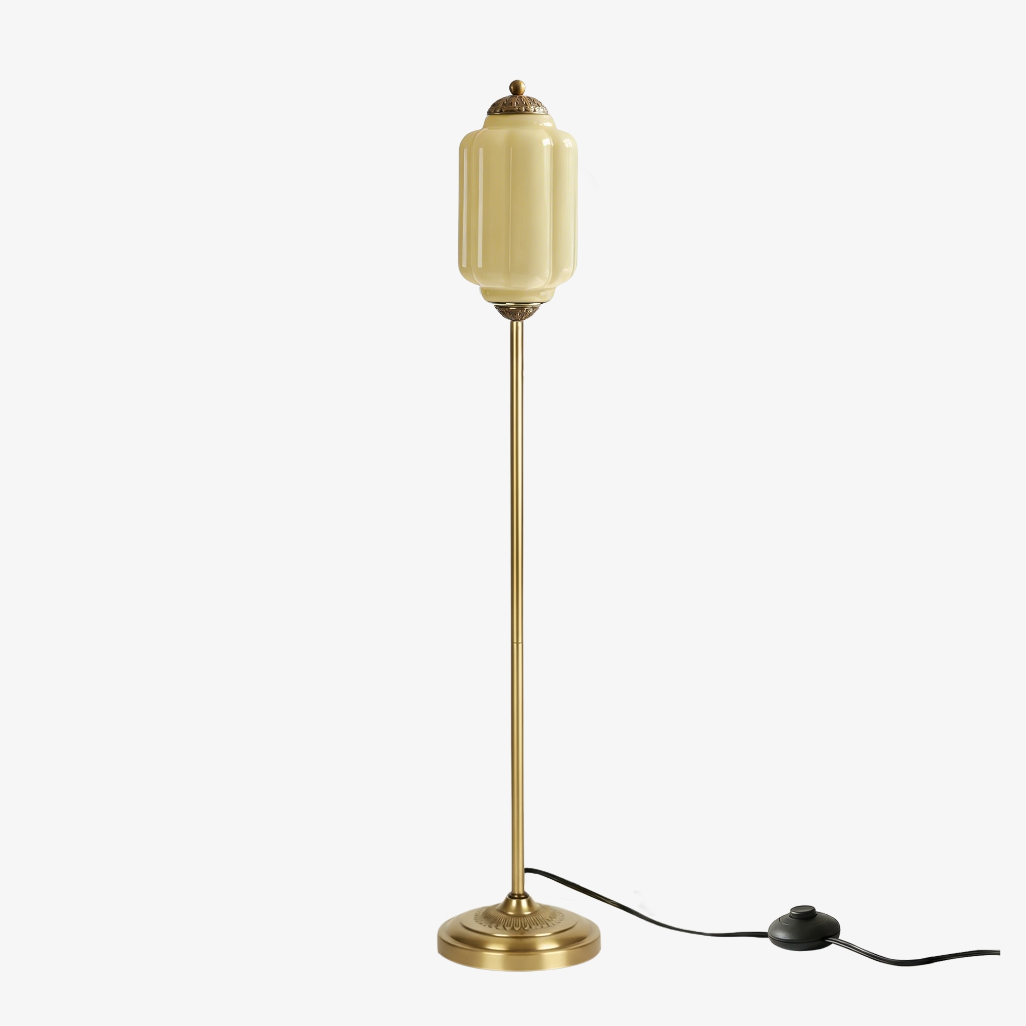 Eloise Pumpkin Glass Floor Lamp - Retro Lighting for Living Room T1169