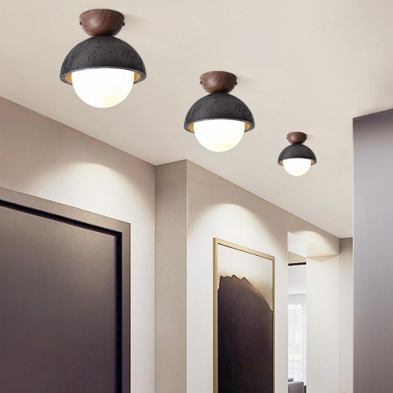 Modern Semicircular Ceiling Light – Travertine Retro Finish S296