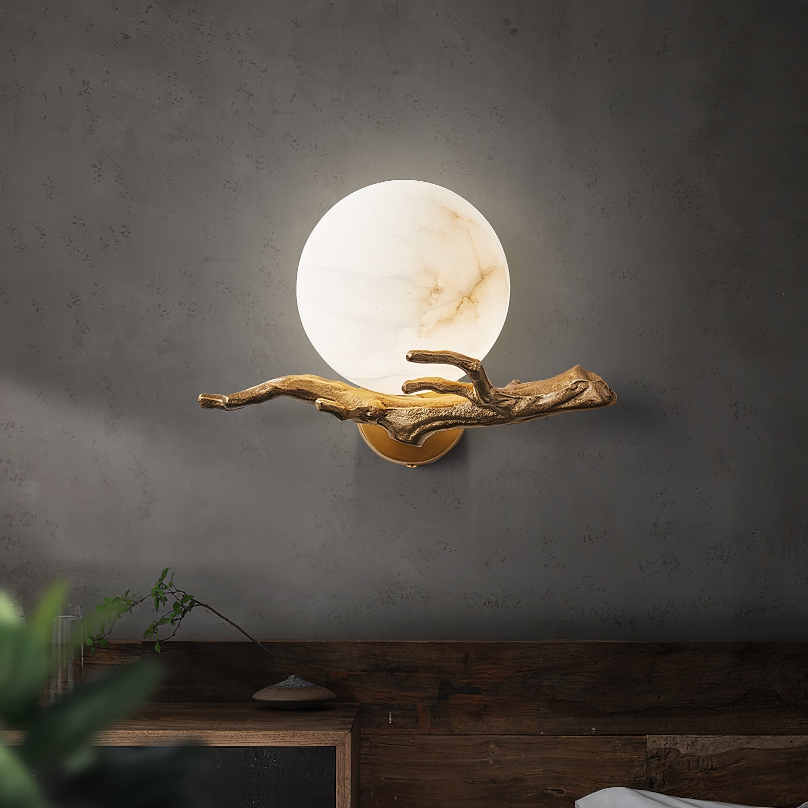 Retro Twigs Alabaster Wall Lamp T1659