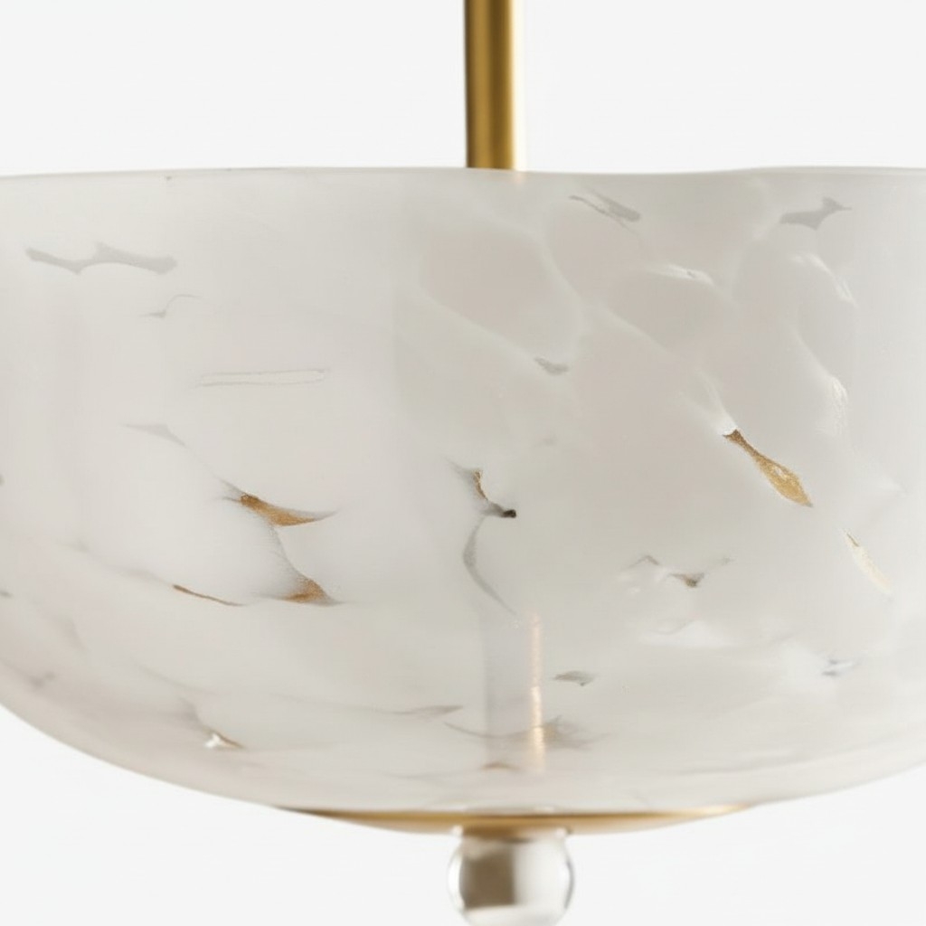 Clea Rounded Glass Flush Mount - Dotted Shade for Bedroom and Hallway Lighting T711