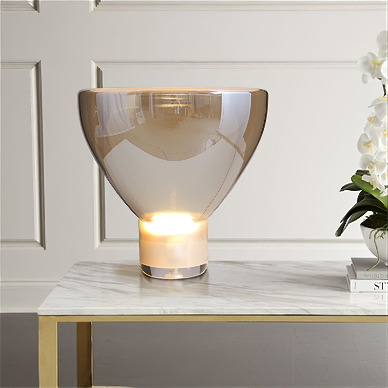 Nordic Simple Modern Luxury Glass Table Lamp For Study Room M394