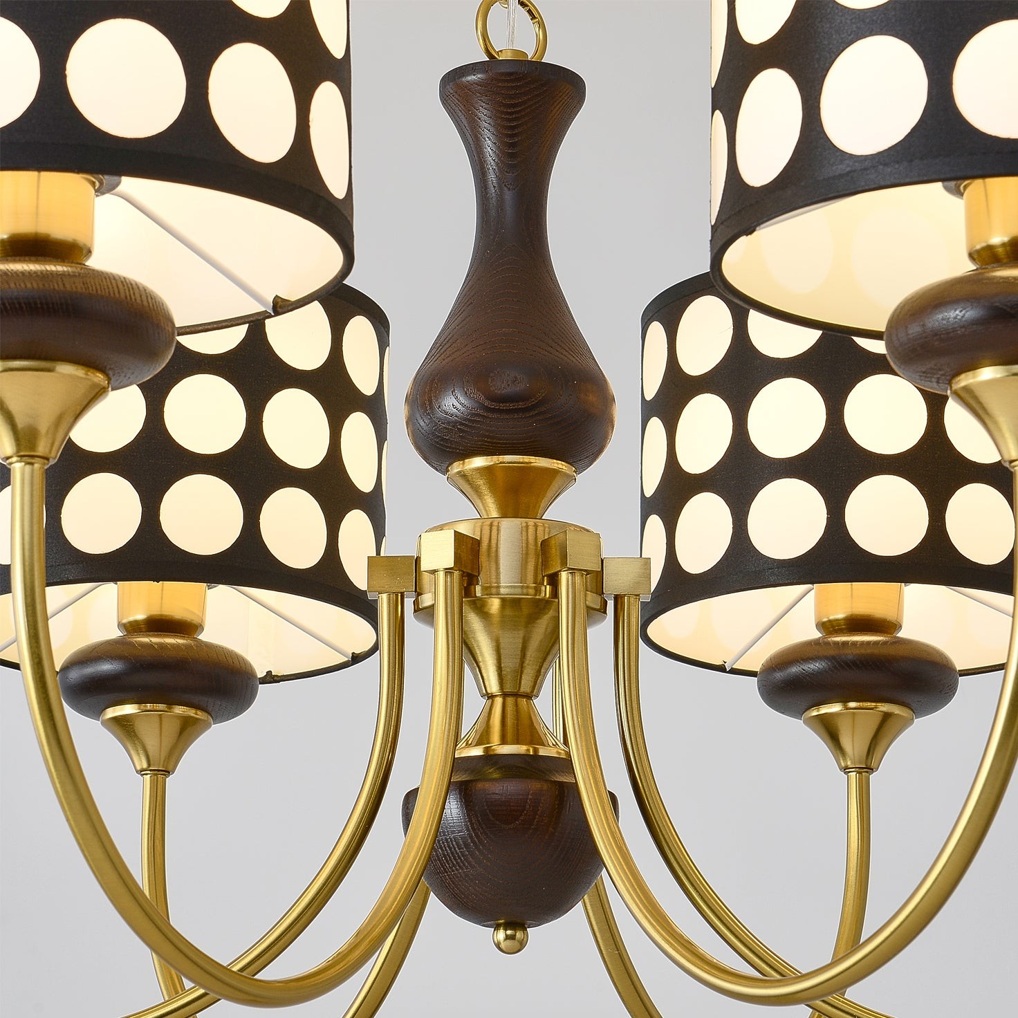 Geometry Black Polka Dots Fabric Chandelier S364