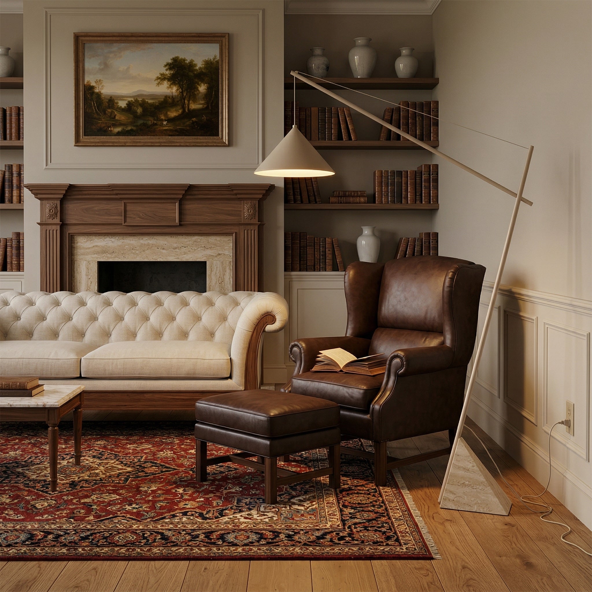 Grande Travertine Floor Lamp T1930