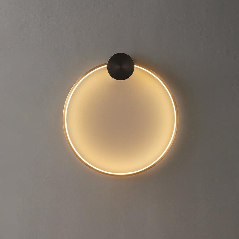 Minimalist Creative Simple Brass Round LED Wall Light M323