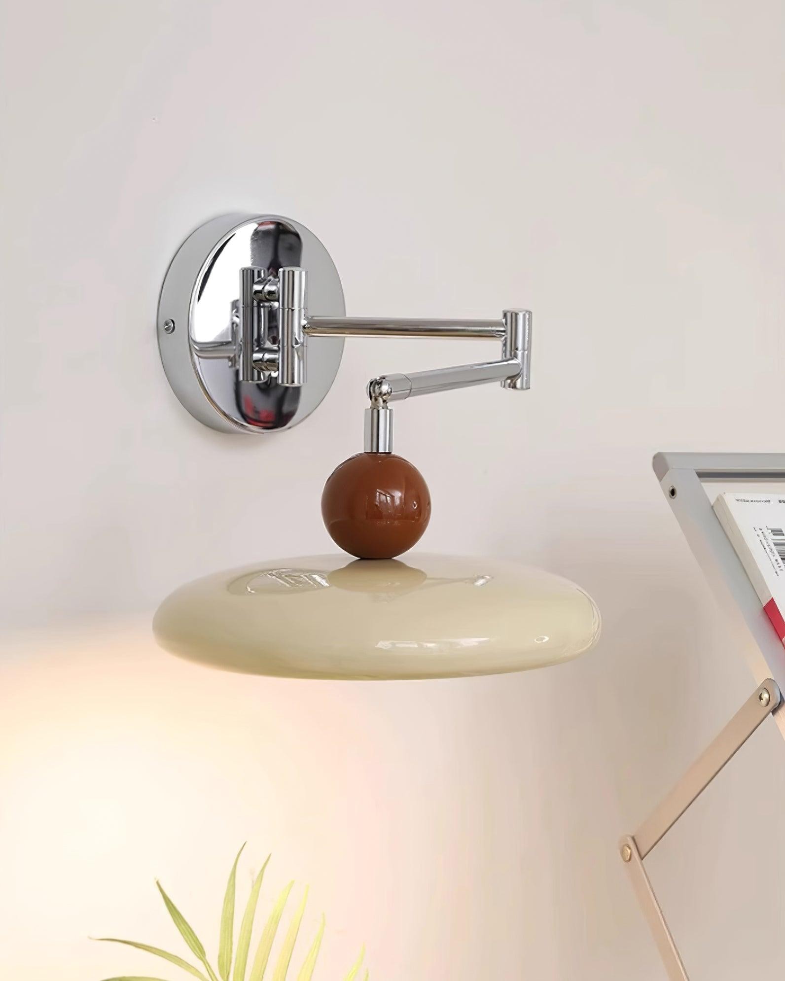 Cream Style Adjustable Swing Arm Disc Reading Wall Lamp M141