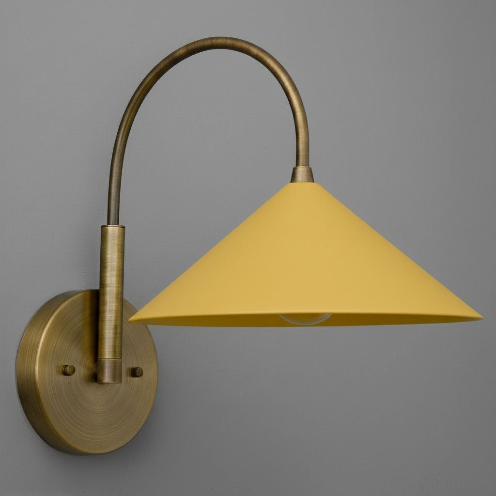 Curva Elegant Arc Cone Wall Sconce - Contemporary Reading Nook Wall Lighting T394