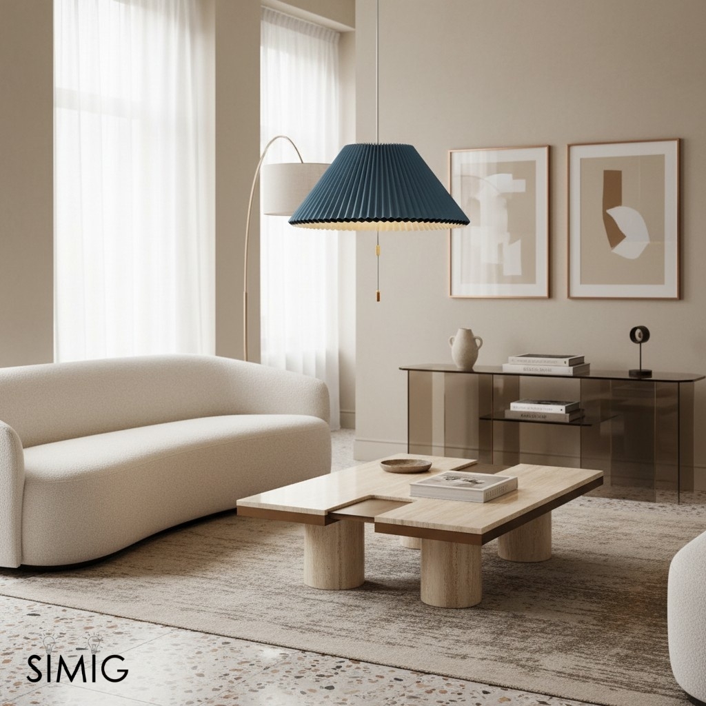 Méduse Pendant Light - Light Blue Papery Design for Modern Interiors