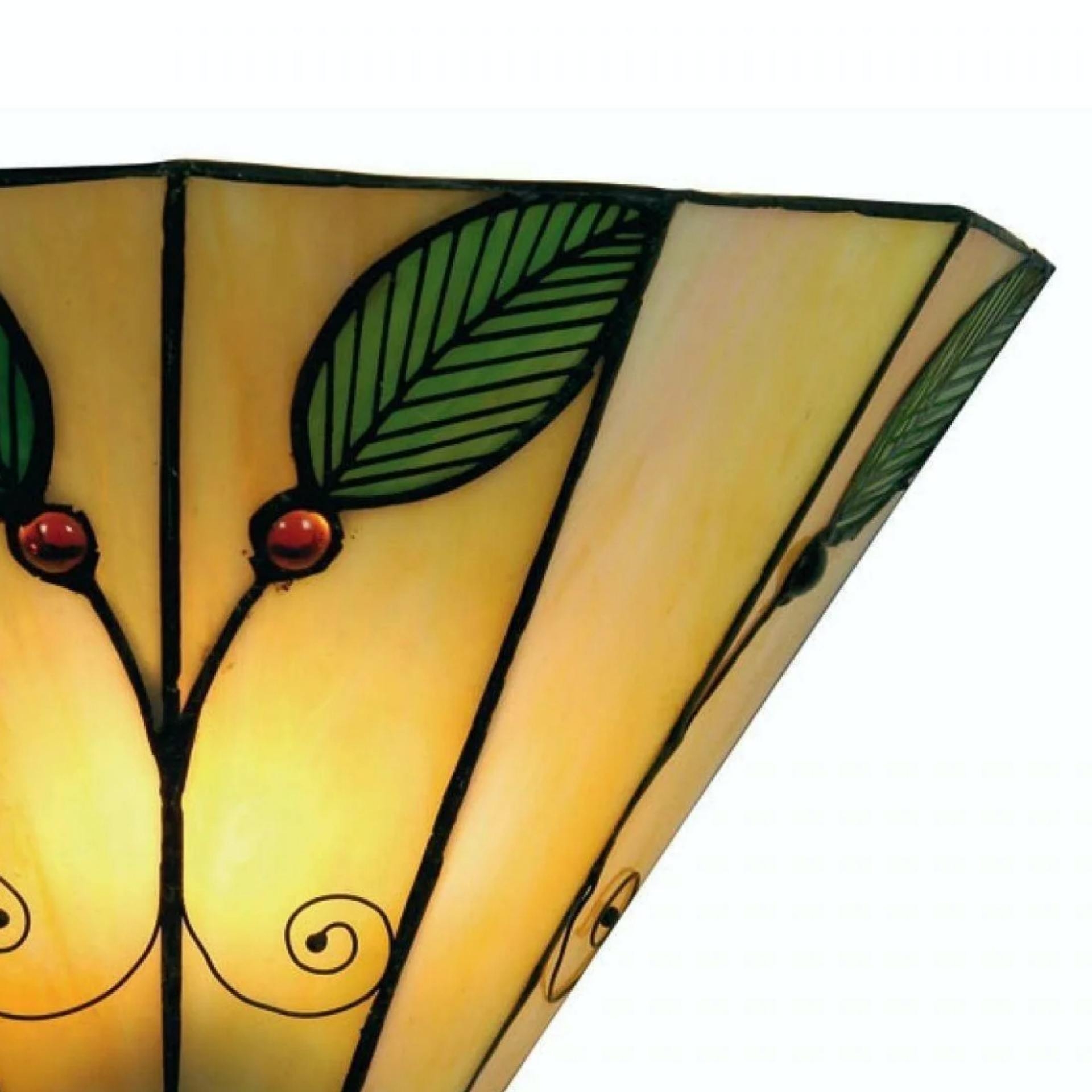TiffStar Art Nouveau Leaf Motif Tiffany Wall Sconce - Vintage Inspired Accent Lighting for Hallway and Living Room T821