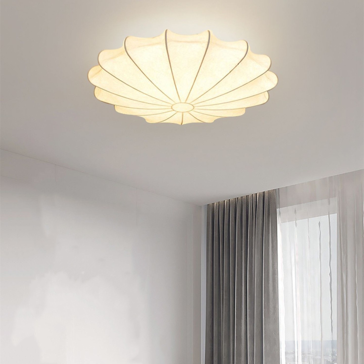 Japanese Style Wabi-Sabi Style Silk Ceiling Lamp S52