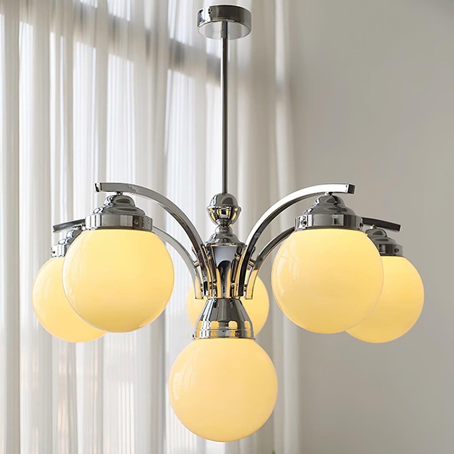 French Elegant Glass Orb Chandelier M427